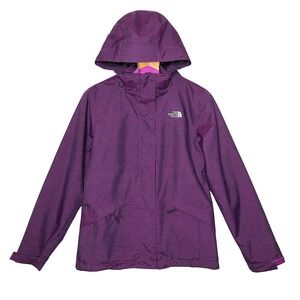 The North Face Women's Full Zip Jacket Small/ P Purple Hooded Hy Vent Waterproof
